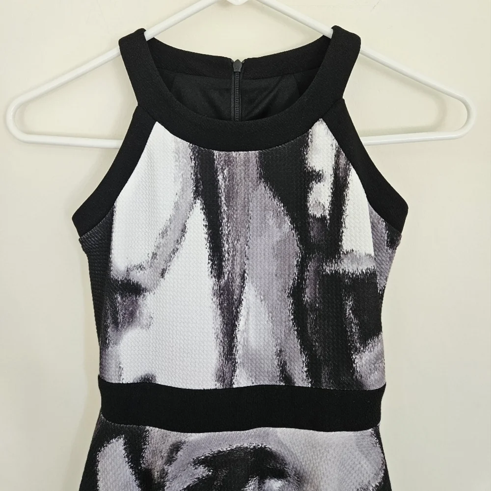 By Debra Black and White Halter Style Dress